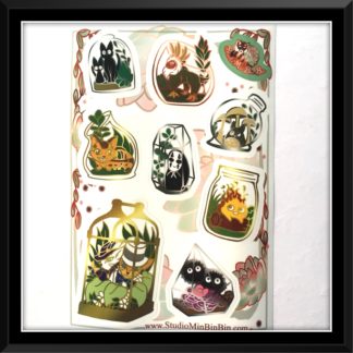 Ghibli Succulent Terrariums Sticker Sheet 1 (Totoro & Friends)