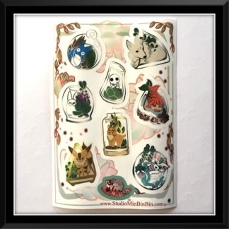 Ghibli Succulent Terrariums Sticker Sheet 2 (Haku & Other Friends)