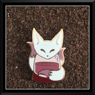 Kitsune (Japanese Yokai Fox) Tea Thermos Hard Enamel Pin