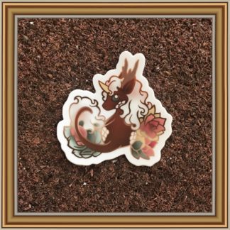 Min Bin Kirin & Succulents vinyl sticker