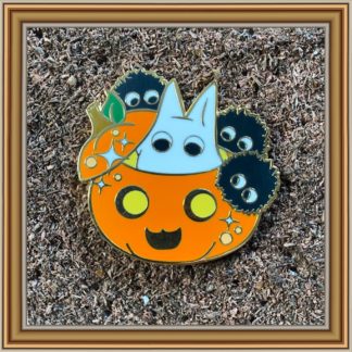 White Totoro & Soot Sprite Jack-O-Lantern - Patreon Pin September 2020