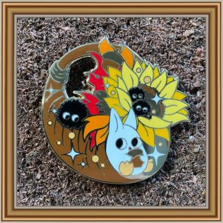 White Toto & Soot Sprites Cornucopia - Patreon Pin October 2020