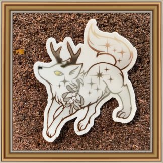 Mistletoe Antler Wolf- Patreon Sticker October 2020