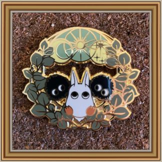 White Toto & Soot Sprites Celestial Wreath - Patreon Pin November 2020