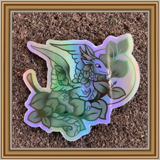 Eucalyptus Dragon Holo-vinyl sticker- Patreon Sticker March 2021