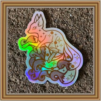 9-Tail Kitsune Holographic-vinyl sticker- Patreon Sticker August '21