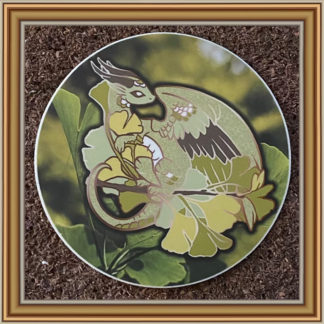 Gingko Dragon - (round) Patreon Sticker July 2022