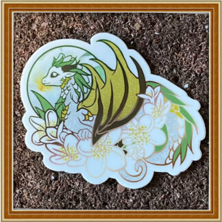 Plumeria Dragon - (die cut) Patreon Sticker Oct '22