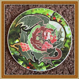 Holly Dragon - (round) Patreon Sticker Dec '22