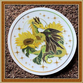 Sunflower Dragon - Clear Patreon Sticker July '23