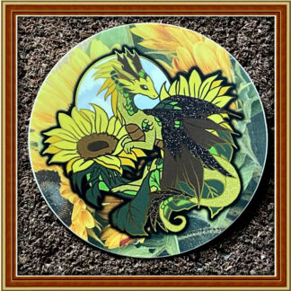 Sunflower Dragon - Round Patreon Sticker July '23