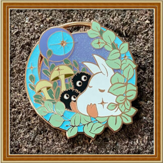 White Totoro & Soot Sprites Celestial Star Wreath - Patreon Pin Aug '23