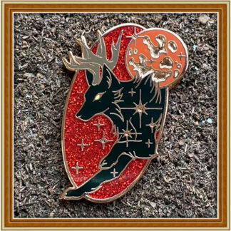 Eclipse Antler Wolf - Crimson Stars - Patreon Pin Nov '23
