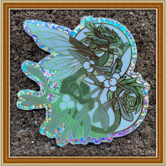 Mistletoe Dragon - (Glitter) Patreon Sticker Dec '23