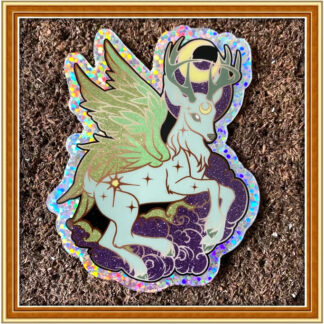 Mystic Moon Preyton (Winged Deer) - (Glitter) Patreon Sticker Feb '24