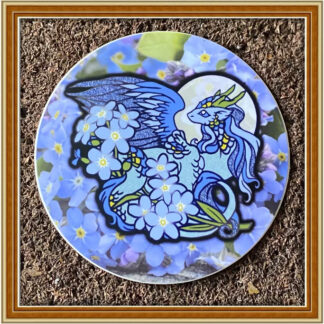 Forget-me-Not Dragon - Round Patreon Sticker May '24