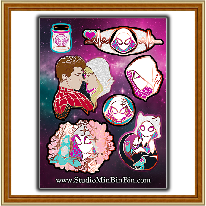 Spider Gwen - Gwen Stacy - Stickers Mini-Sheet - Studio Min Bin Bin