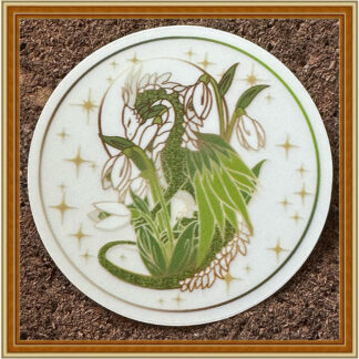 Snowdrop Dragon - Clear Sticker - April '25